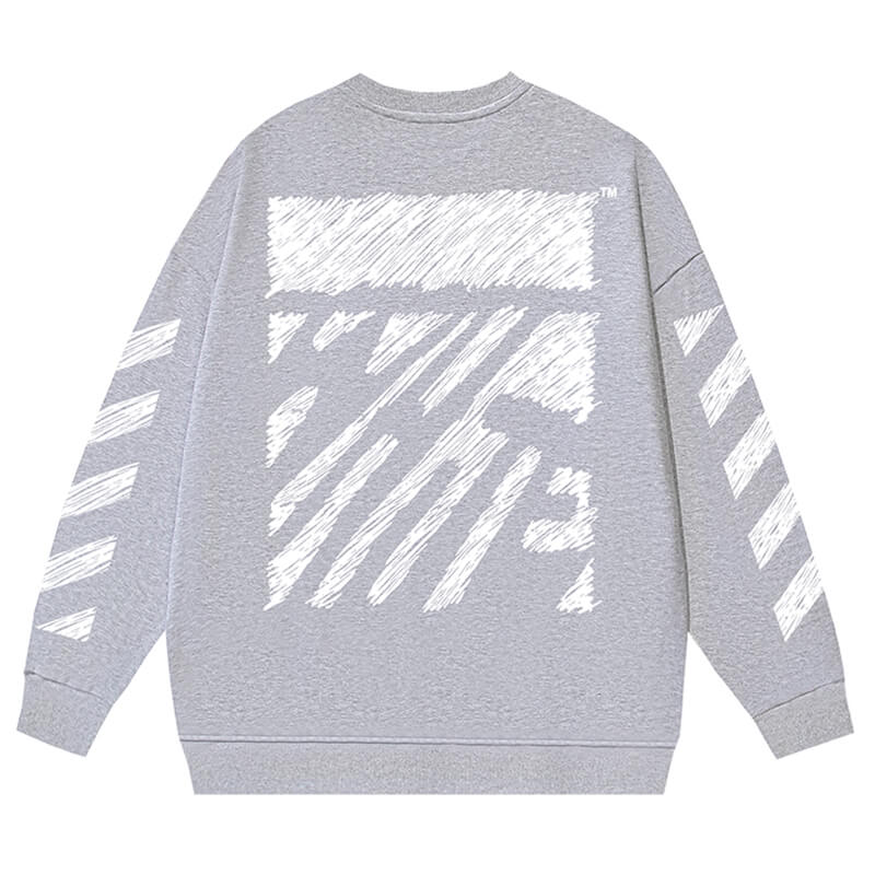 Off-White Scribble Diagonal Boxy Crewneck Sweatshirt