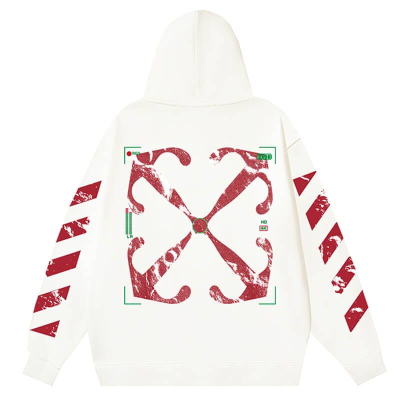 Off-White Moon Camera Arrow Skate Hoodie – Green Marble Print