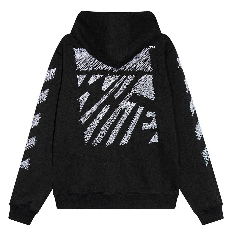 OFF-WHITE Diag Scribble Hoodie — Men's Oversized Cotton Pullover