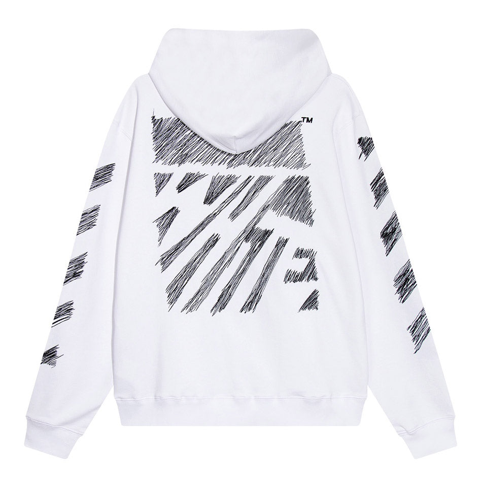 OFF-WHITE Diag Scribble Hoodie — Men's Oversized Cotton Pullover