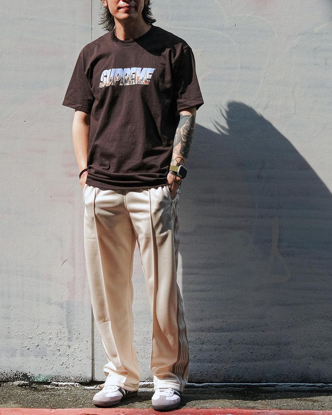 Supreme FW23 Week 1 Gotham Tee — Black / White