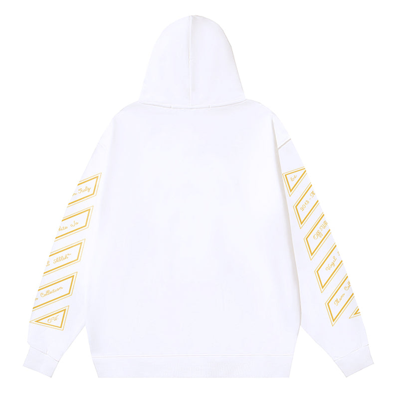 Off-White Abloh "23" Skate Hoodie – White Gold Varsity Print