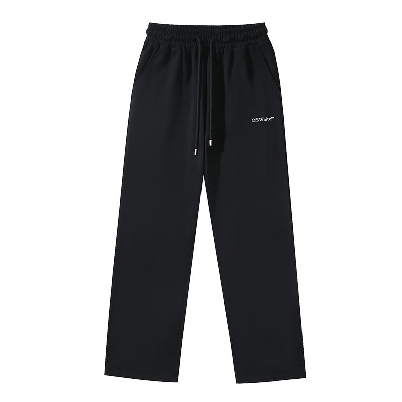 OFF-WHITE Metallic Arrow Block Print Straight-Leg Pants