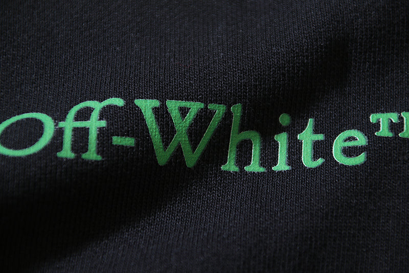OFF-WHITE Green Metallic Arrow Block Print Straight-Leg Pants