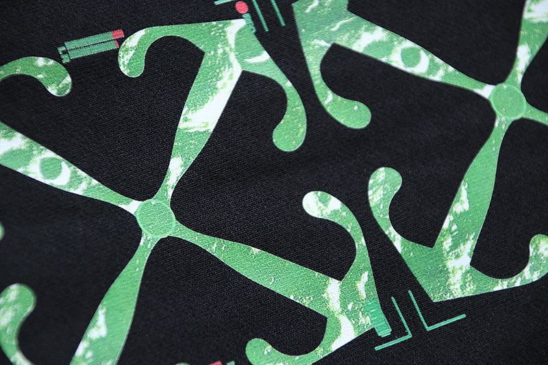 OFF-WHITE Green Metallic Arrow Block Print Straight-Leg Pants