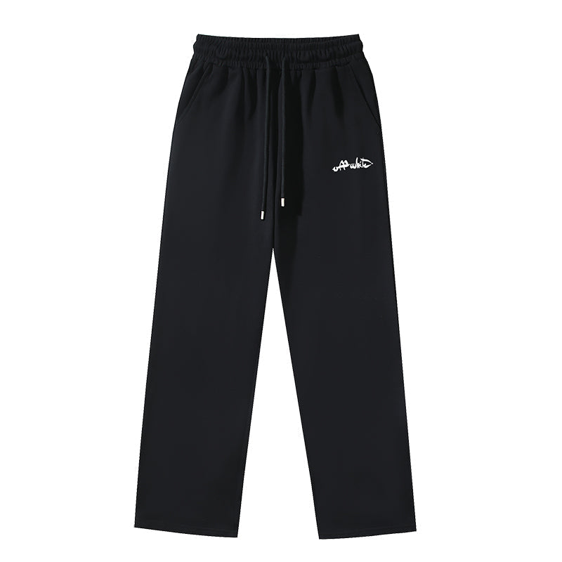 OFF-WHITE Cursive Script & Brushstroke Arrow Straight-Leg Pants
