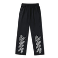 Off White Striped Wave Print Pants