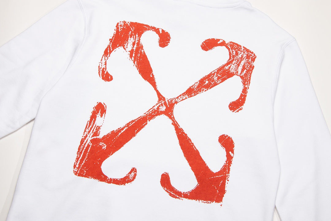OFF WHITE Scratch Arrow Hoodie – Black & White