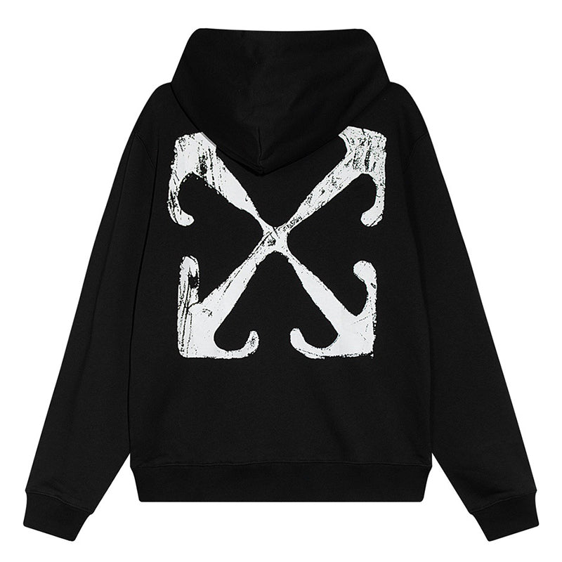 OFF WHITE Scratch Arrow Hoodie – Black & White