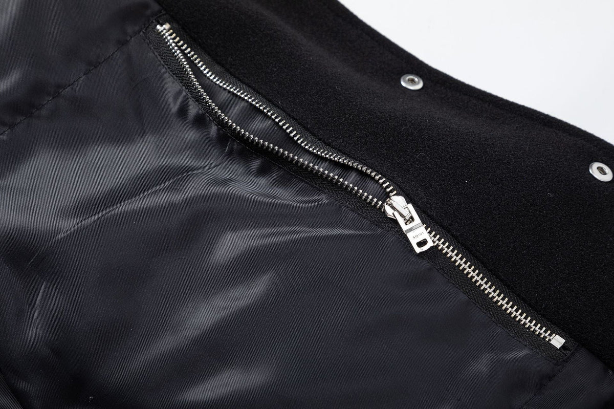 AMIRI Bone Embroidered Baseball Jacket – Loose Fit Streetwear