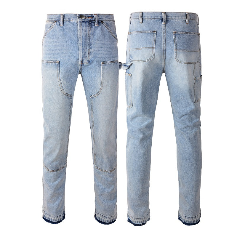 AMIRI Loose Fit Distressed Jeans – Full Length Denim