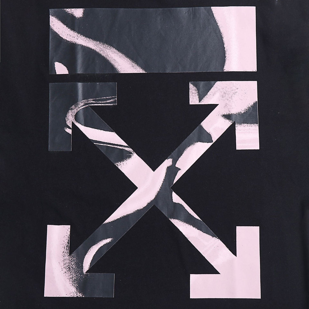 OFF-WHITE Pink Brushstroke Arrow Graphic T-Shirt