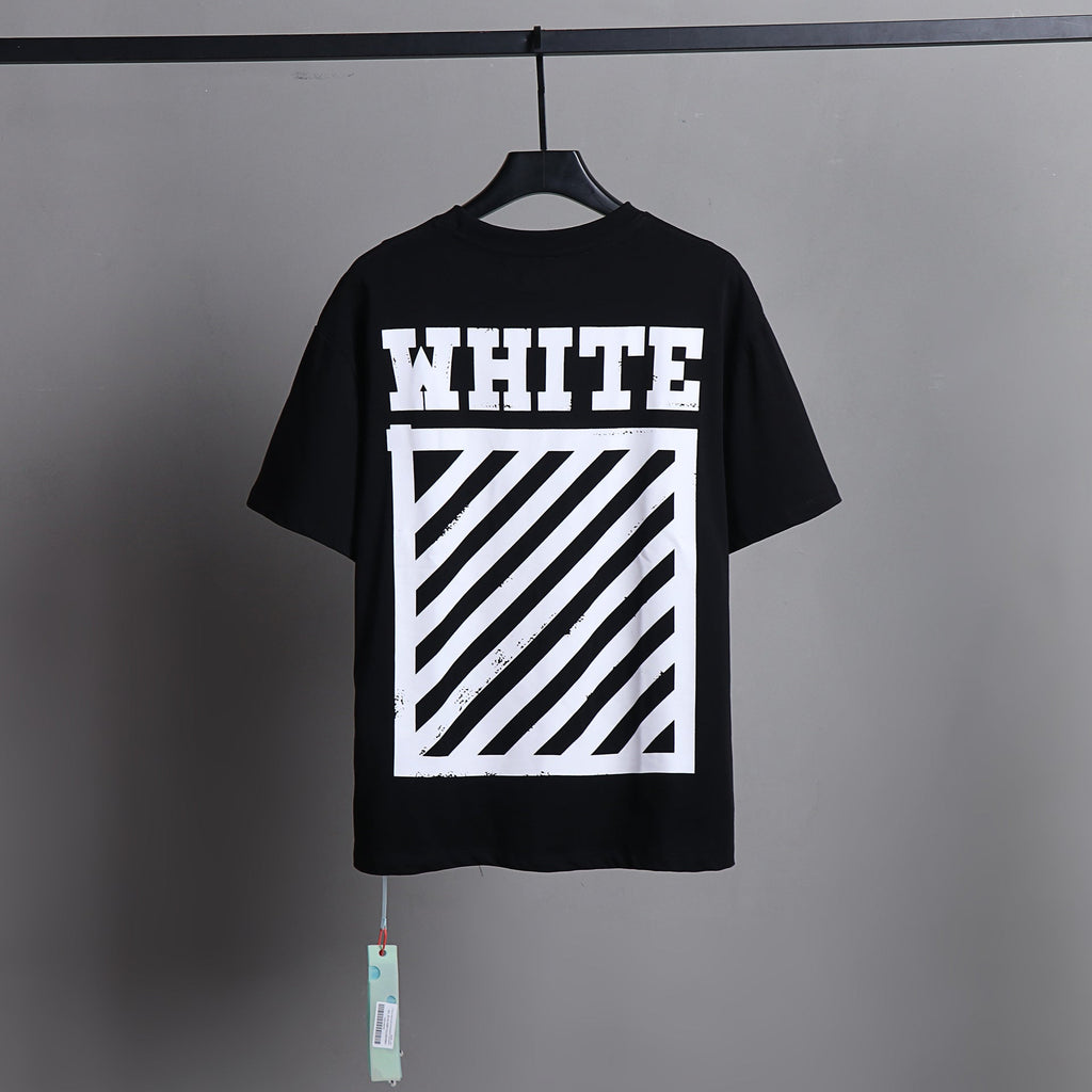 OFF-WHITE Diagonal Stripes 'WHITE' Graphic T-Shirt