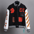 OFF WHITE Baseball Jacket – Signature Loose Fit