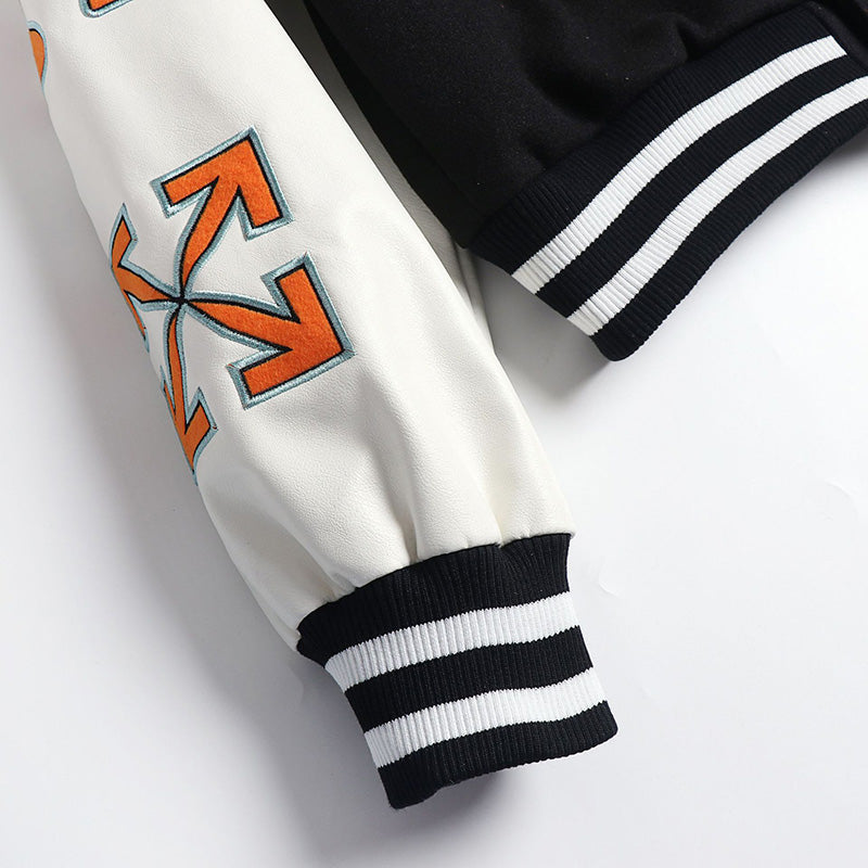 OFF WHITE Baseball Jacket – Signature Loose Fit