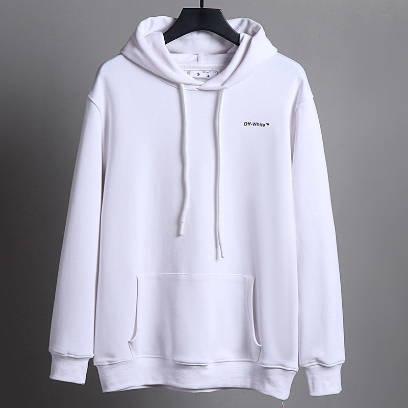 Off-White Outline Diagonal Stripe Hoodie – Pullover Fleece