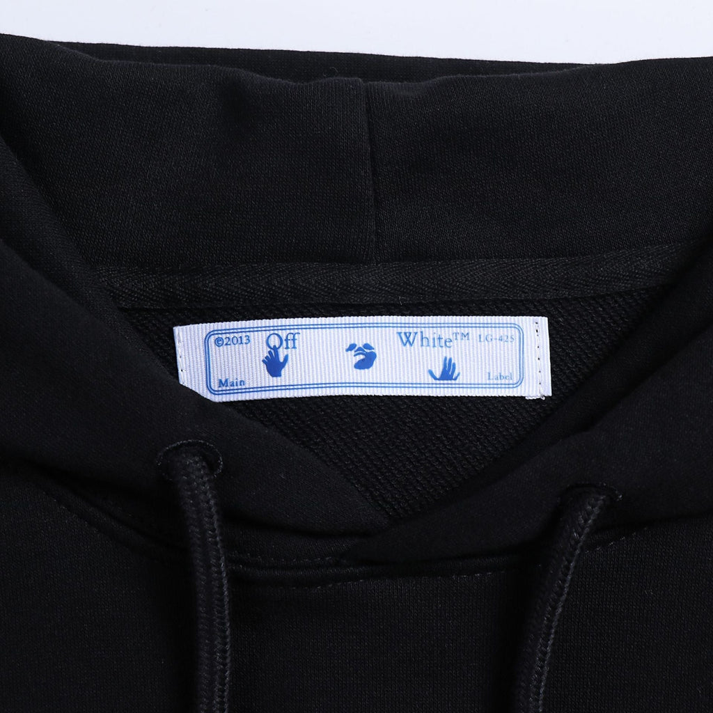 Off-White Outline Diagonal Stripe Hoodie – Pullover Fleece