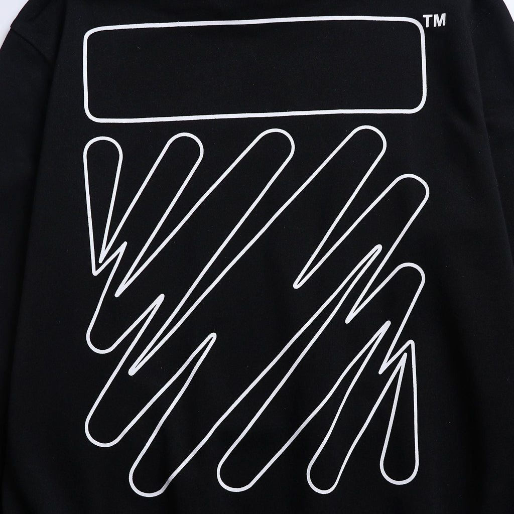 Off-White Outline Diagonal Stripe Hoodie – Pullover Fleece