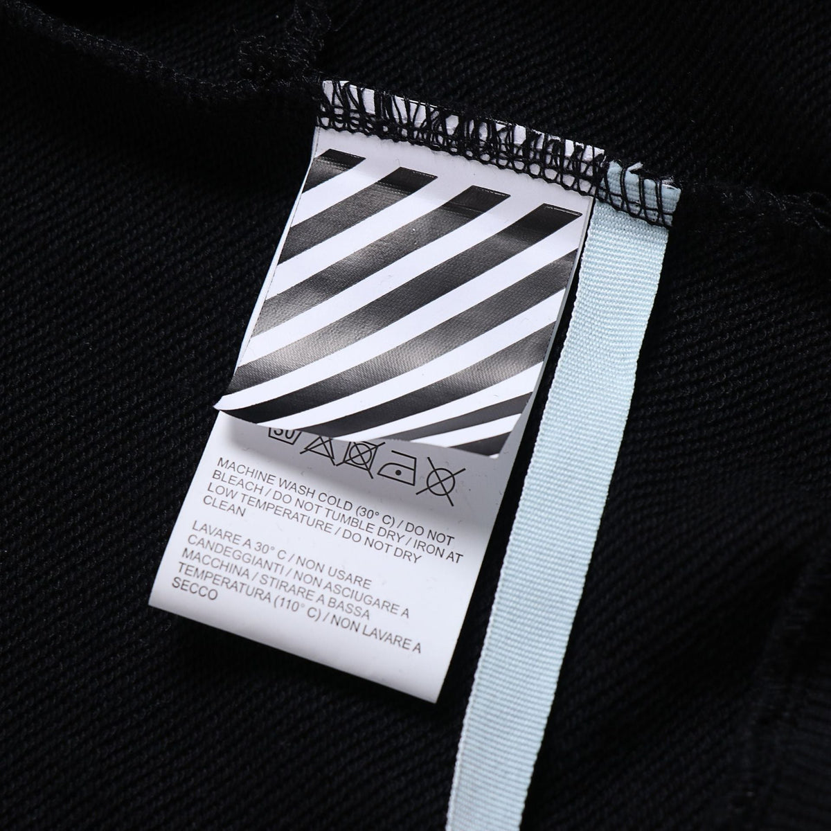 Off-White Outline Diagonal Stripe Zip Hoodie – Black Fleece