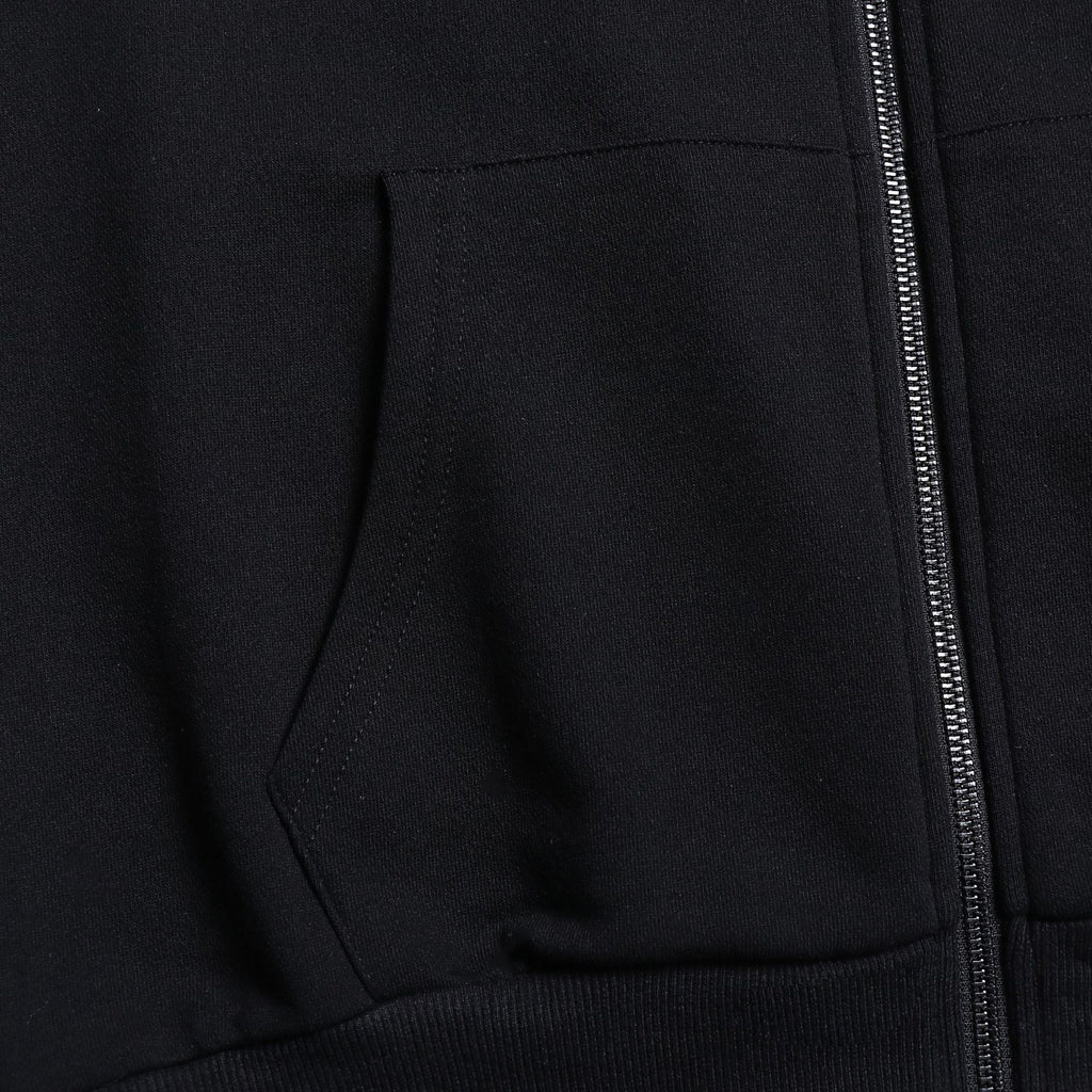 Off-White Outline Diagonal Stripe Zip Hoodie – Black Fleece