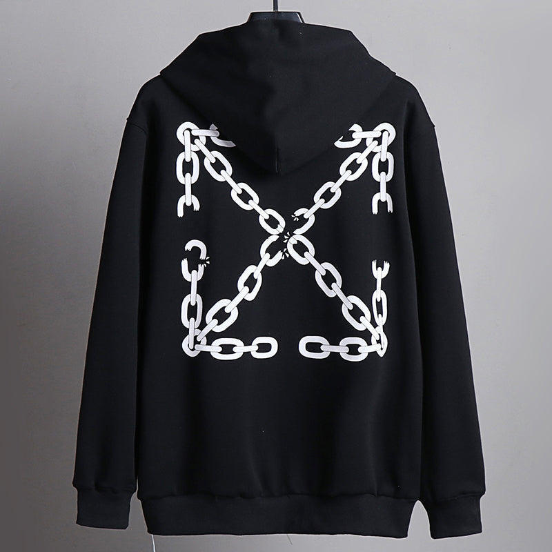 Off-White Chain Arrow Zip Hoodie – Black Fleece