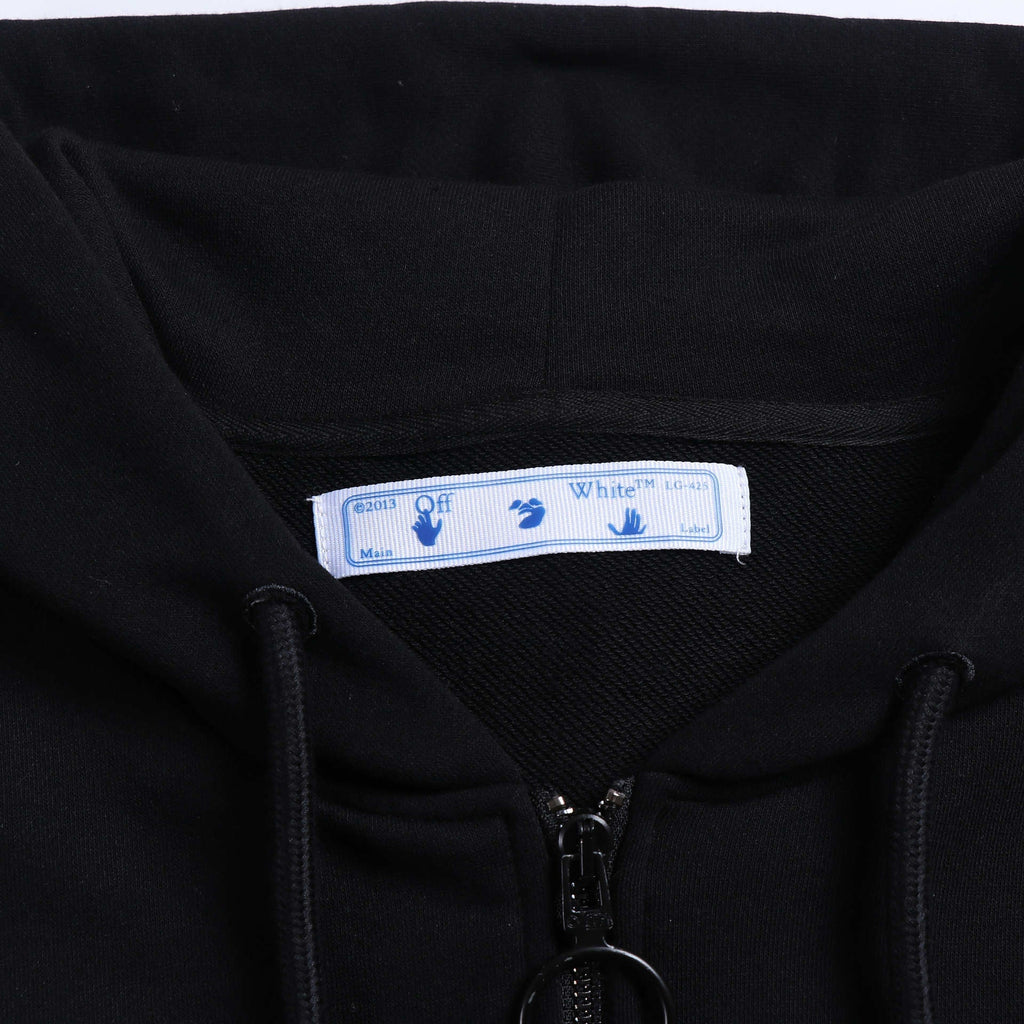 Off-White Zip-Up Hoodie — 100% Cotton Fleece