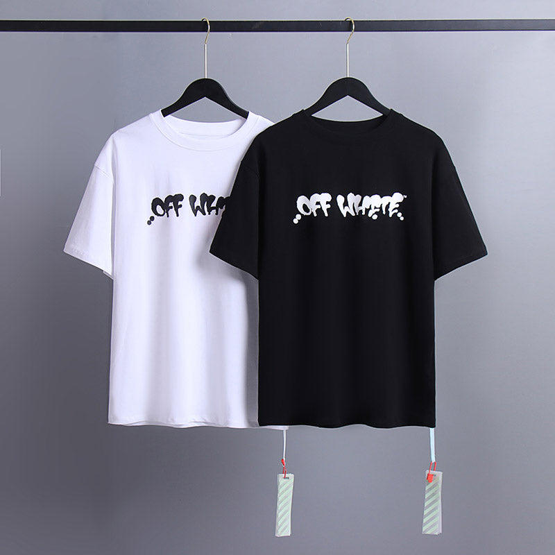 OFF-WHITE "Drip Logo" Melting Graffiti Graphic T-Shirt