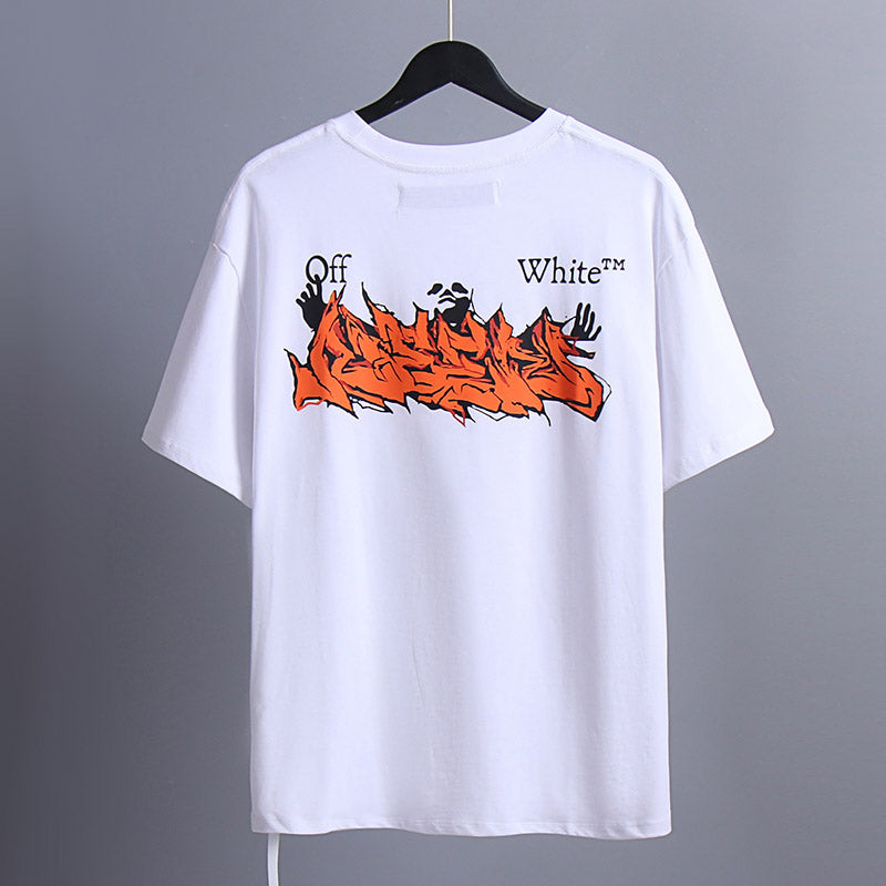 OFF-WHITE "Drip Logo" Melting Graffiti Graphic T-Shirt