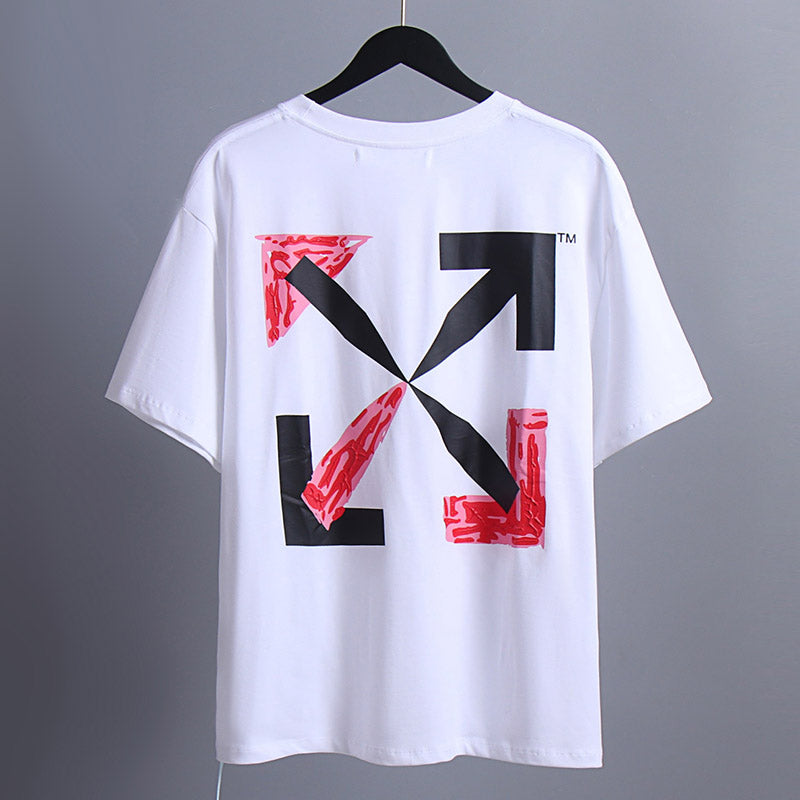 OFF-WHITE "Red Brushstroke" Arrow Graphic T-Shirt