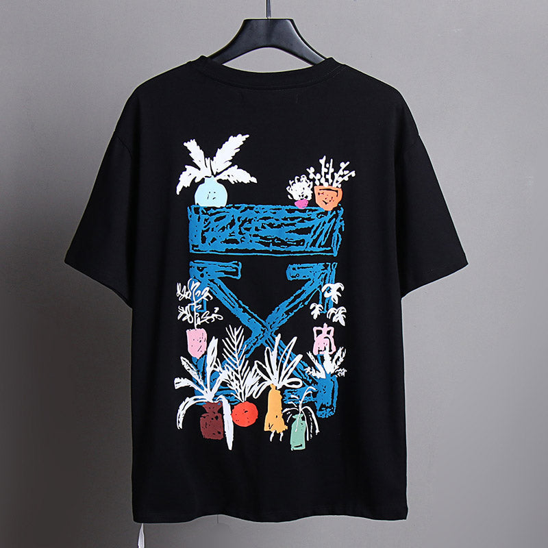 Off-White Cartoon Pattern Printing T-Shirt