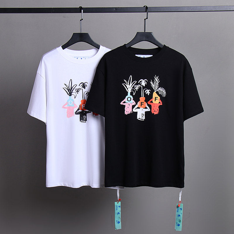 Off-White Cartoon Pattern Printing T-Shirt