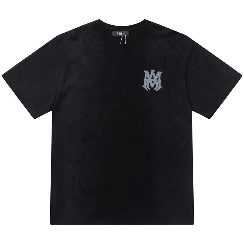 AMIRI M.A. Core Logo Broken Hole T-Shirt | Black & White