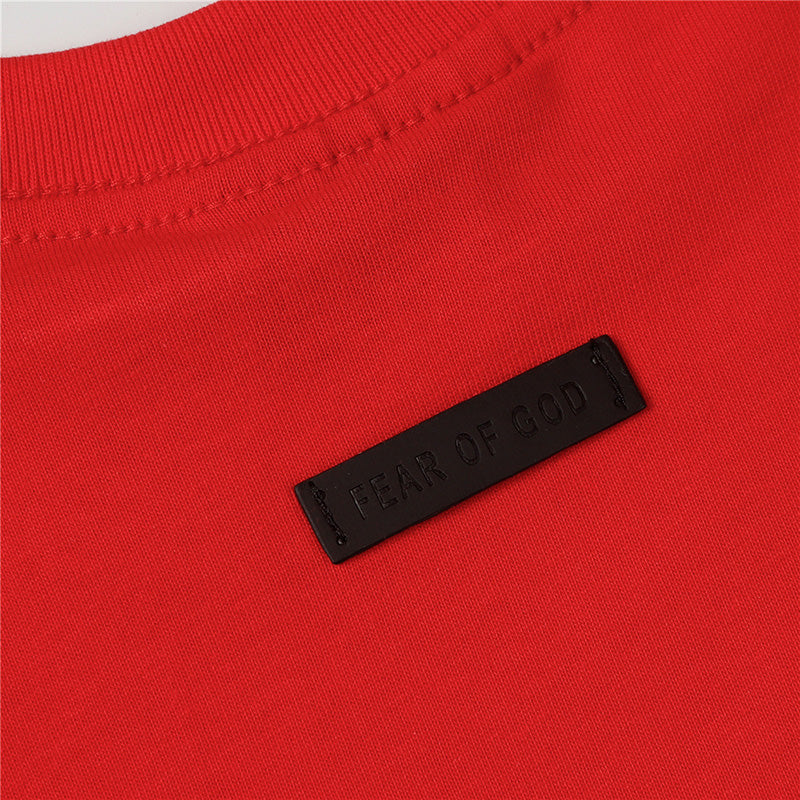 Fear of God Flocking FG7C Letters T-Shirt – Red / Black / Navy Blue