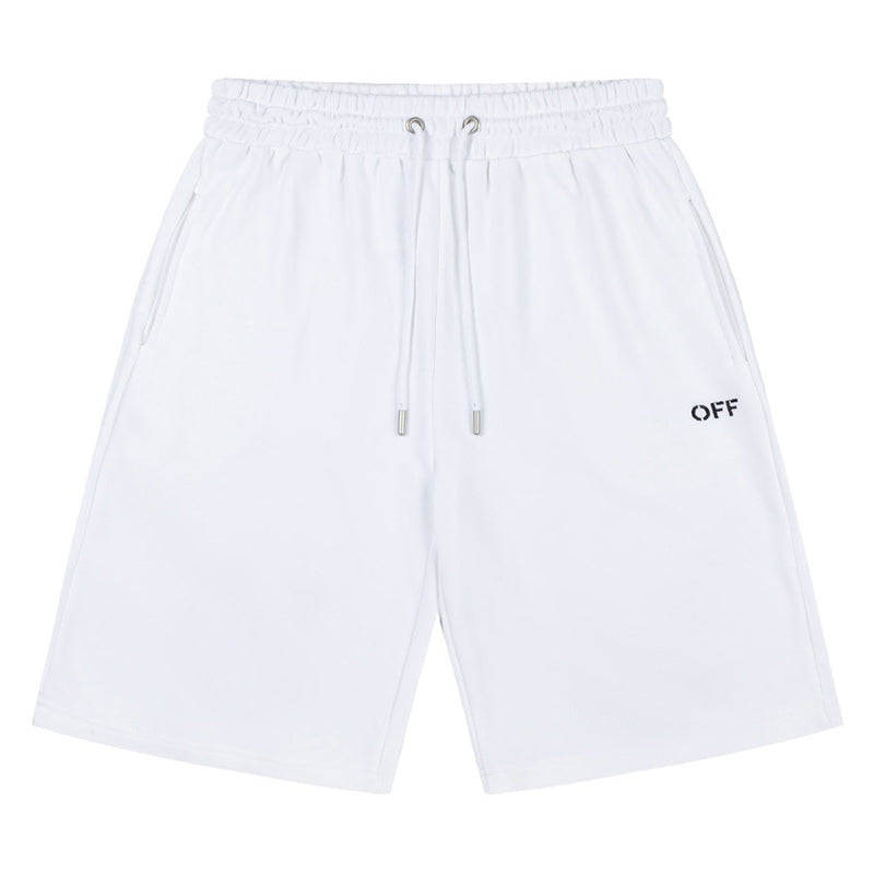 OFF-WHITE Wave Diag Track Shorts – Cotton Drawstring