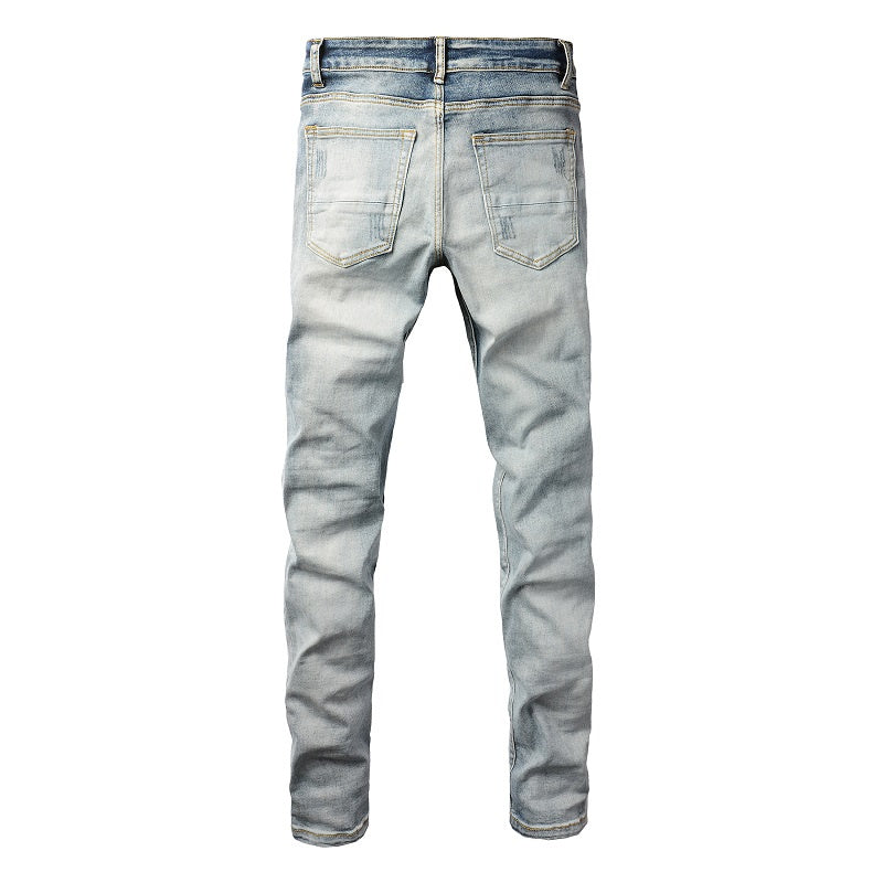 AMIRI Slim Fit Distressed Jeans – Full Logo Denim