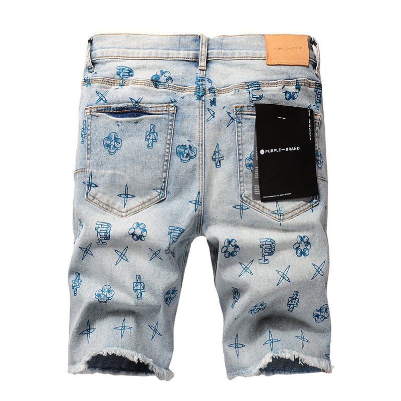 Purple Brand Relaxed-Fit Denim Shorts #5063