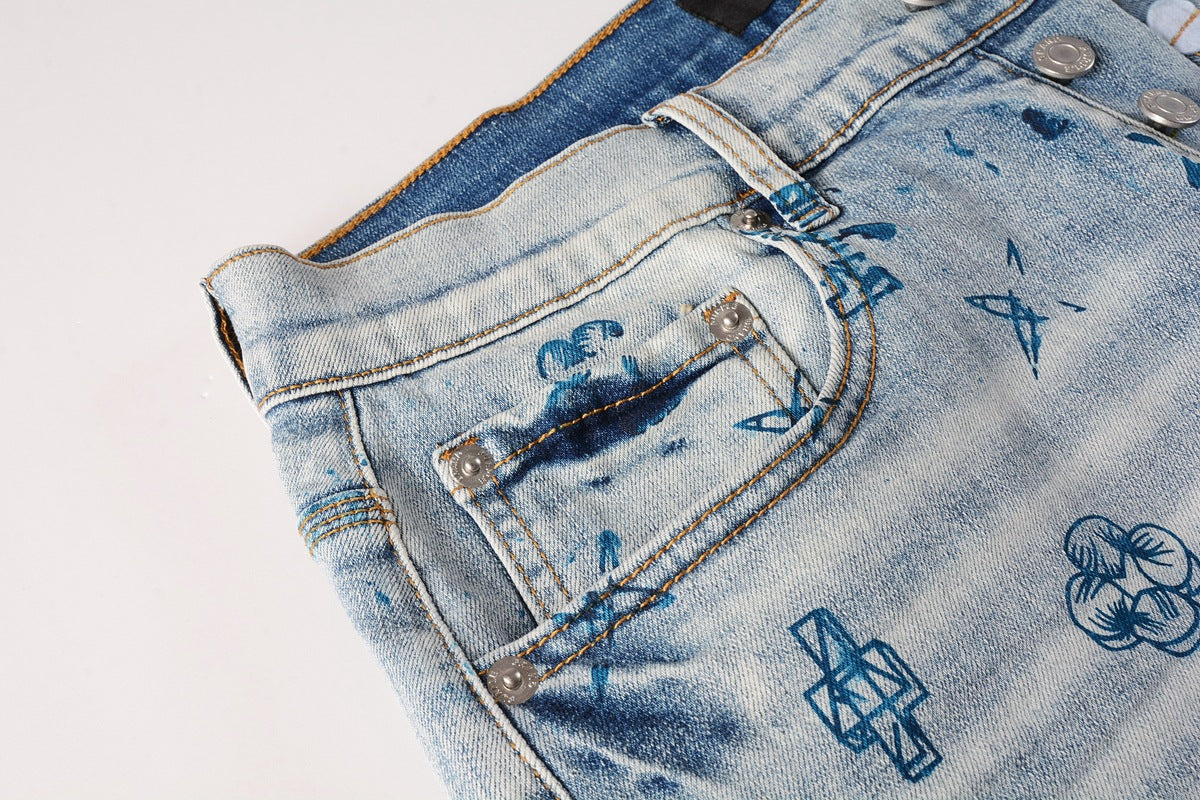 Purple Brand Relaxed-Fit Denim Shorts #5063