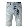 Purple Brand Relaxed Fit Denim Shorts