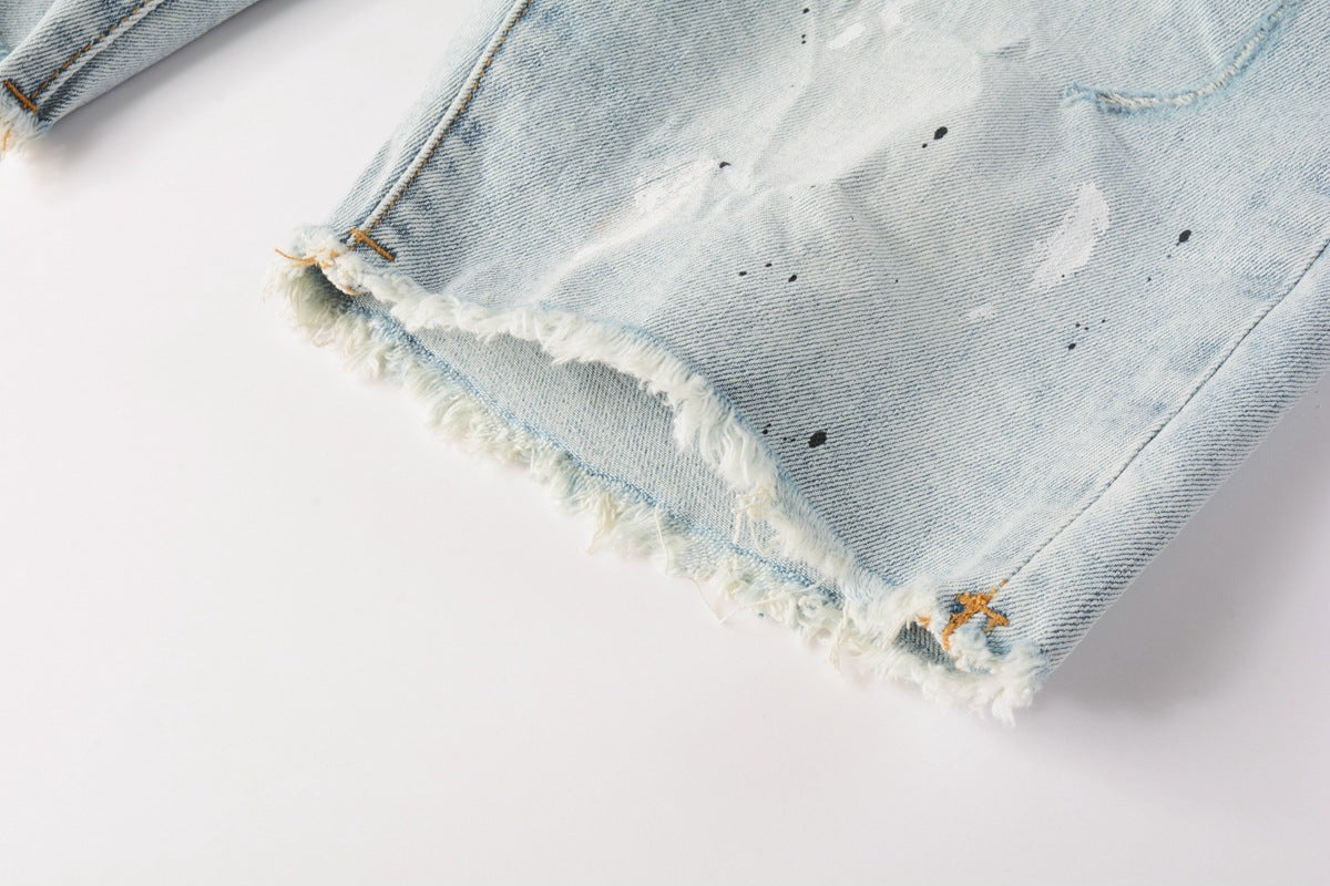 Purple Brand Relaxed Fit Denim Shorts