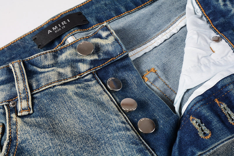 AMIRI Slim Fit Distressed Jeans – Full Length Denim