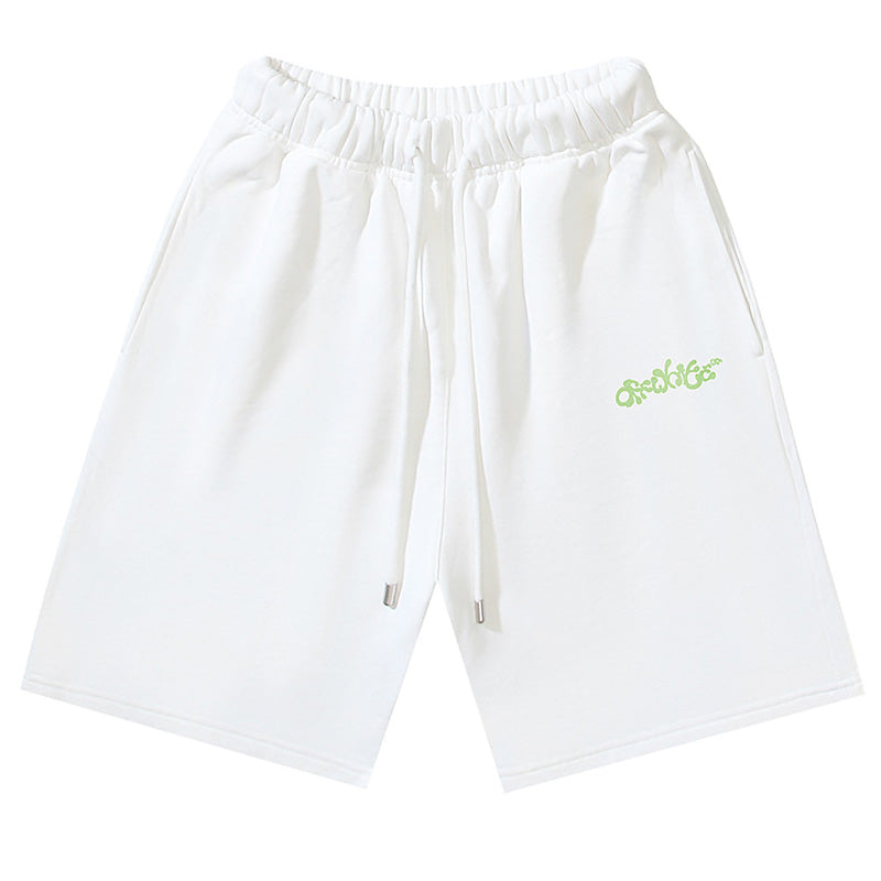 OFF-WHITE "Exactly The Opposite" Arrow Print Cotton Shorts
