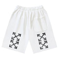 OFF-WHITE "Brushstroke Arrow" Dual-Leg Pocket Sweatshorts
