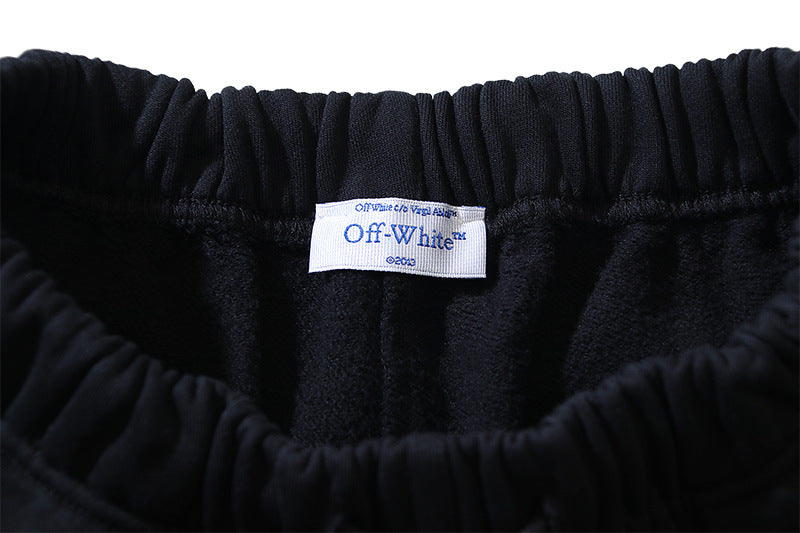 OFF-WHITE "Brushstroke Arrow" Dual-Leg Pocket Sweatshorts