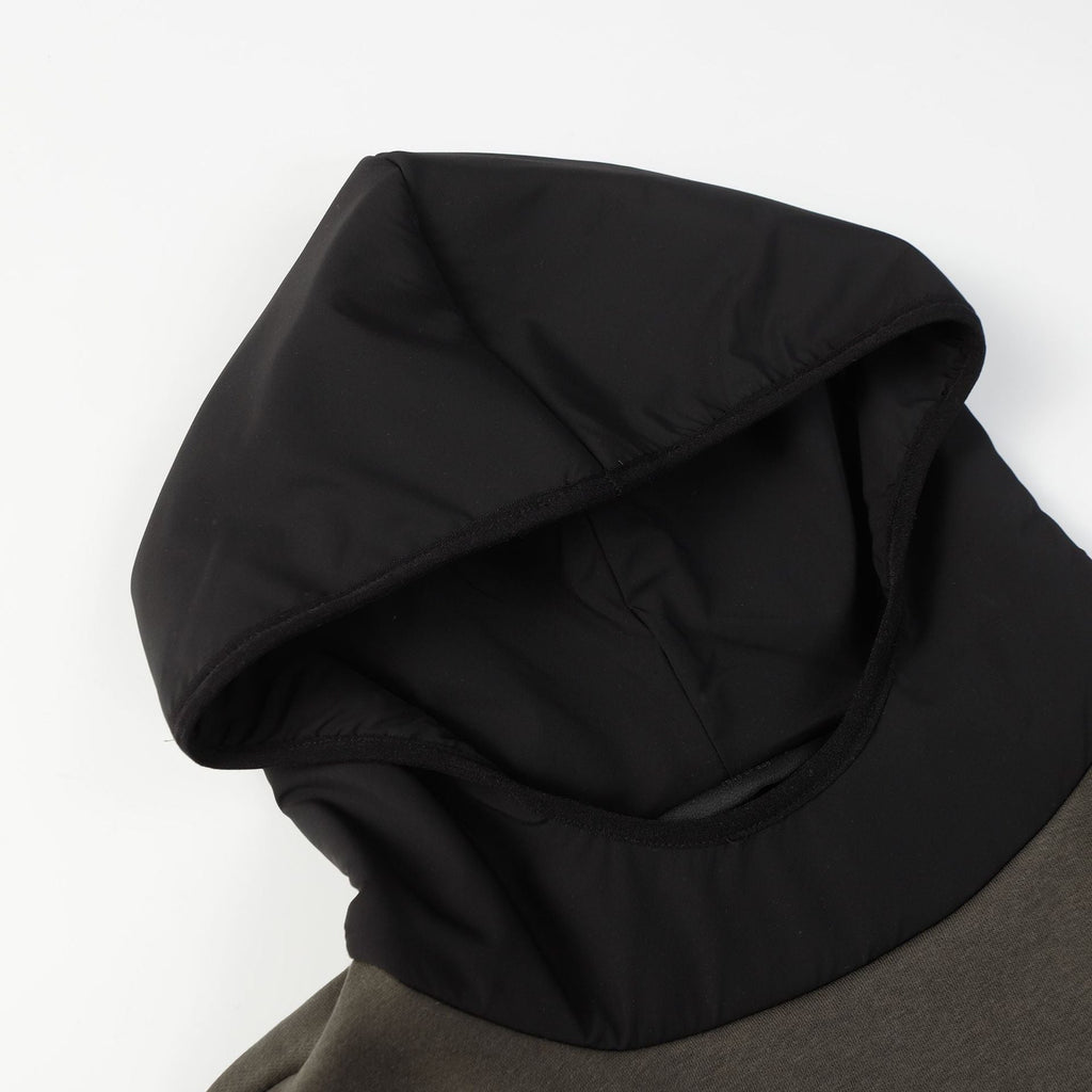 Fear Of God Essentials Nylon-Lined Fleece Hoodie – Olive / Heather Grey / Light Grey
