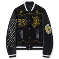 OFF WHITE Contrast-Trim Leather Jacket – Black