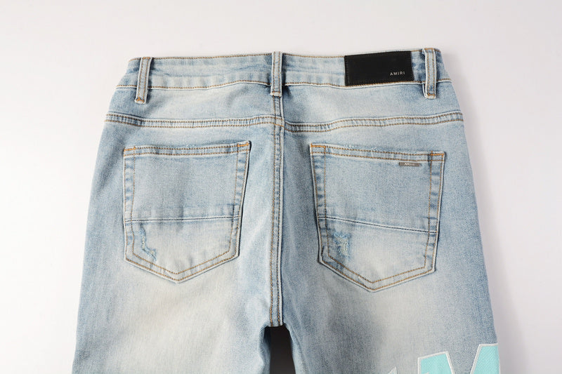 AMIRI Slim Jeans #8901 – Distressed Cotton Denim