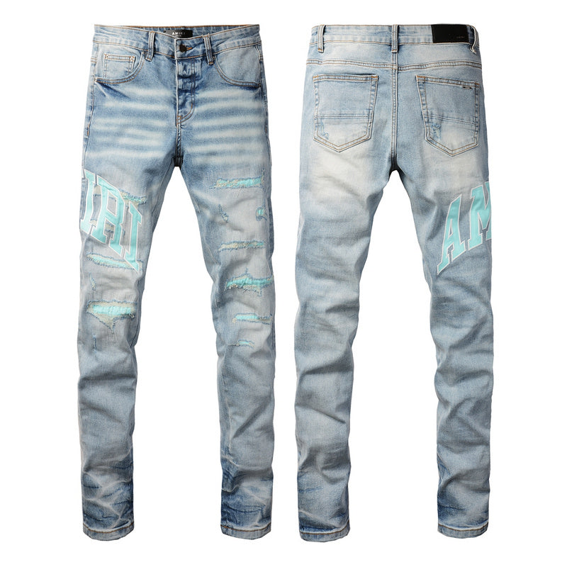 AMIRI Slim Jeans #8901 – Distressed Cotton Denim