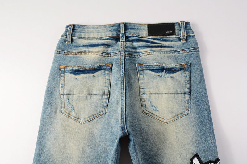 AMIRI Slim Fit Jeans #8897 – Men's Distressed Denim