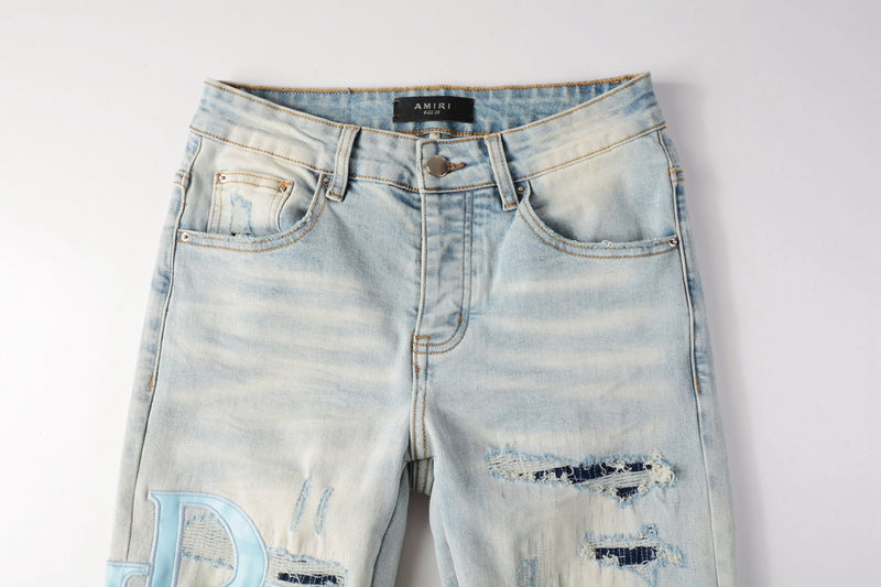 AMIRI Slim Fit Distressed Jeans – Full Length Denim