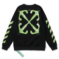 Off-White Diagonal Stripe Cotton Crewneck Sweatshirt